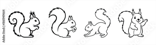 Cute Squirrel Illustrations in Various Poses