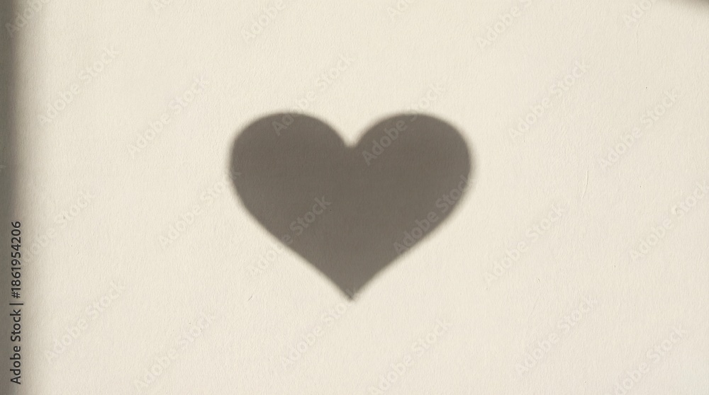 Fototapeta premium Simple heart shape on white background for love and care concepts