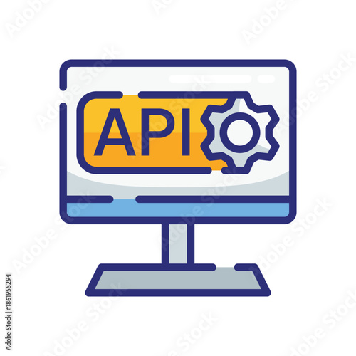 API application programming interface icon on computer screen