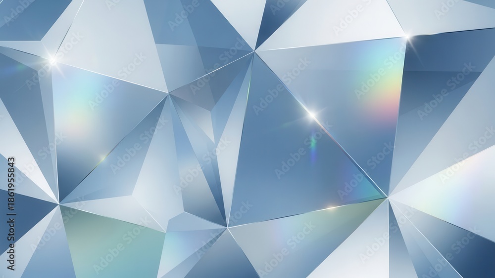 Obraz premium Stunning blue crystal geometric pattern with sparkling reflections