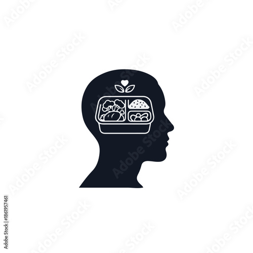   
Healthy Eating for Brain Wellness Silhouette Icon