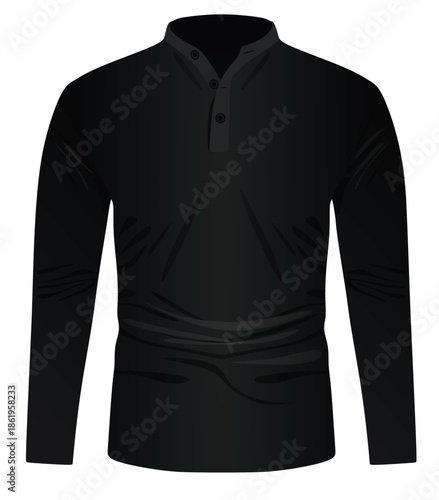 Black long sleeve t shirt. vector illustration