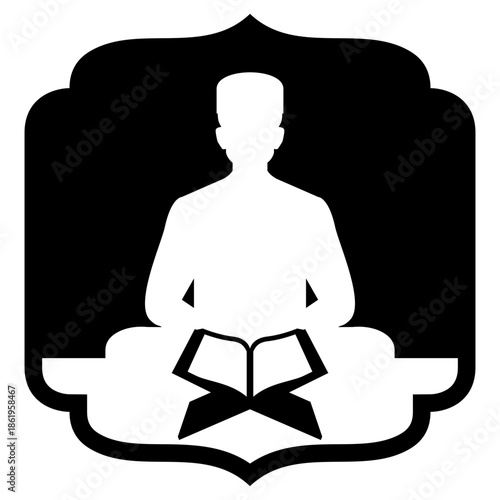 Reading the Koran Icon Vector