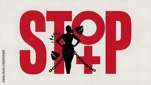 Stop Female Genital Mutilation Awareness Poster – Human Rights and Women Protection Concept Design