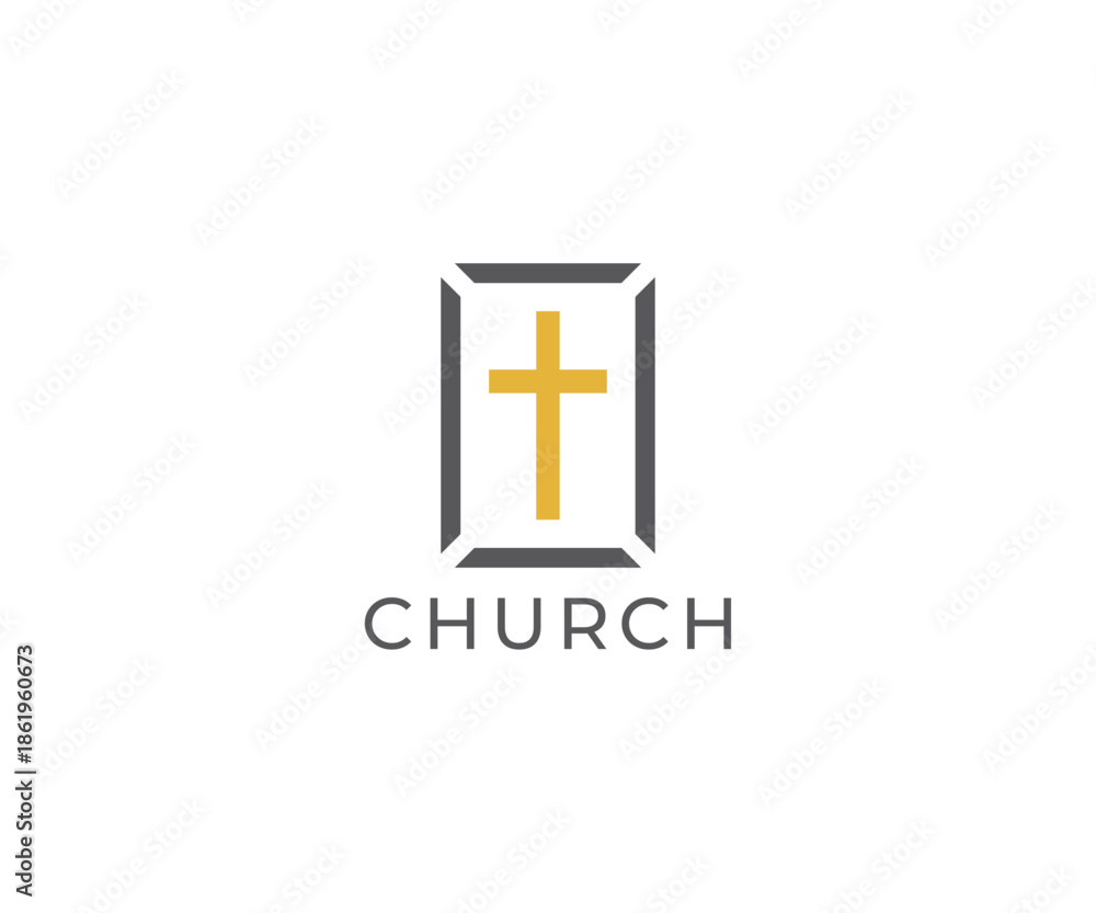 Fototapeta premium Minimal Church Sign Logo Template