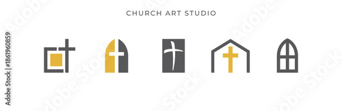 Minimal Church Sign Logo Collection Template
