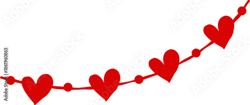 Red Heart Garland Illustration