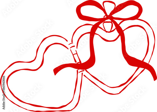 Whimsical hand-drawn vintage  heart locket