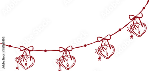 Valentine Day Heart Garland