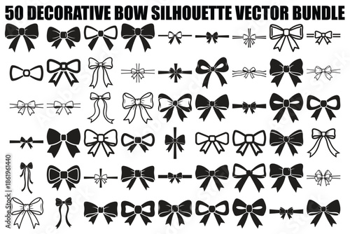 Decorative Bow Silhouette Bundle