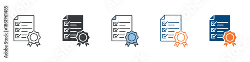 Qualification Icon Set Multiple Style Collection 