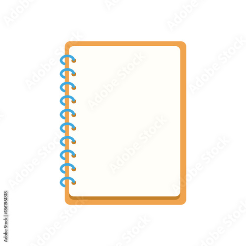 Notebook with spiral binding and blank pages for writing or note taking