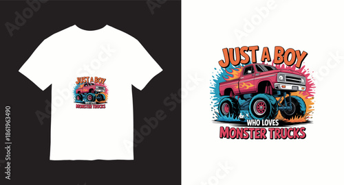 Monster truck vector t-shirt design