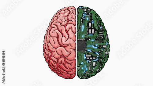 Human brain merged with computer circuit board technology