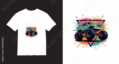 Monster truck vector t-shirt design