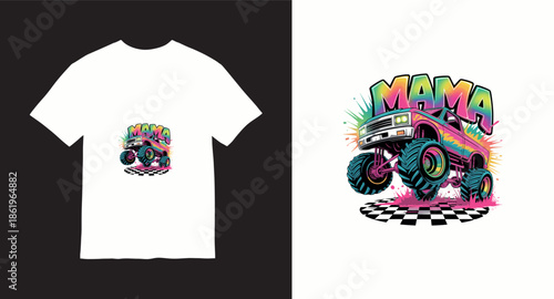 Monster truck vector t-shirt design