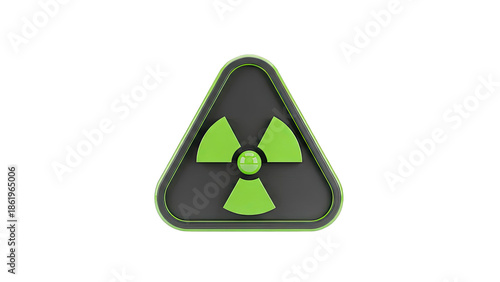 3D Radiation Hazard Warning Symbol