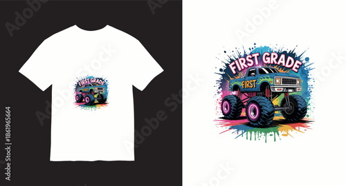 Monster truck vector t-shirt design