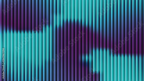 Glass ripple texture with dark gradient background and lilac light streaks. Futuristic distortion, moody abstract glow, reeded vertical blur. Vector illustration EPS