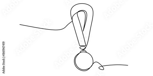 Vector continuous one line drawing of medals, awards. Olympics. Vector illustration. continuous line drawing medal winner