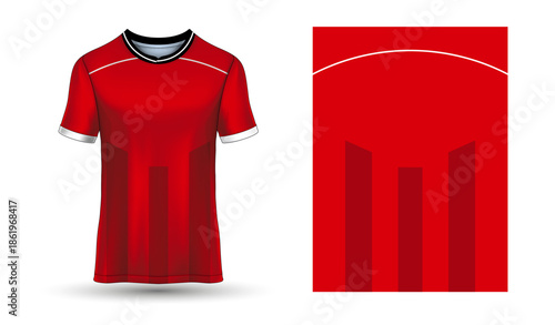 red t shirt, cricket jersey vector
