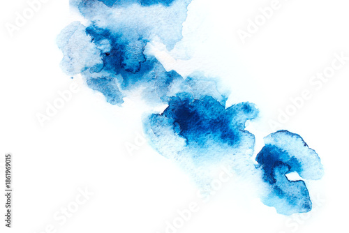 a blue sky ink watercolor.