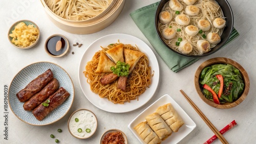 Wallpaper Mural Assorted Chinese Cuisine Banquet Top View - 9 Torontodigital.ca