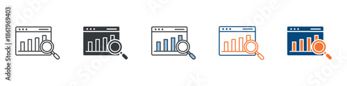 Data Research Icon Set Multiple Style Collection 