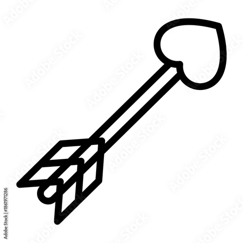 Cupid Arrow Vector Line Icon Design