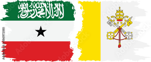 Vatican and Somaliland grunge flags connection, vector