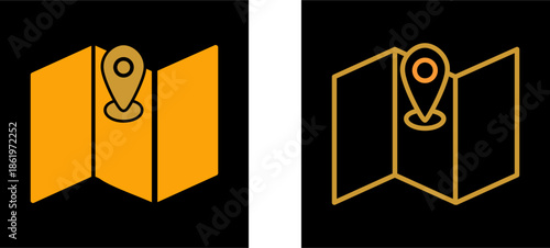 Folded Map Vector Icon