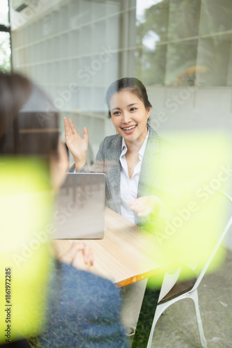 Two professionals businesswoman and business meeting in office,