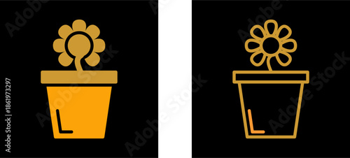 Flower Pot Vector Icon