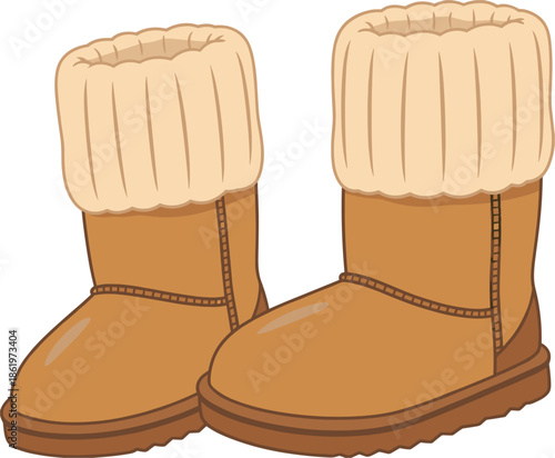 Pair of Cozy Tan Ugg Style Boots with Creamy Sherpa Lining footwear winter boots