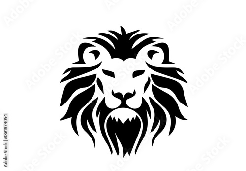 Majestic Tribal Lion Silhouette - Modern Minimalist King of Jungle Graphic