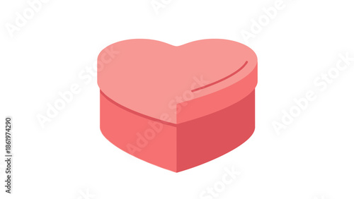 Romantic Pink Heart Gift Box Illustration for Love and Special Occasions