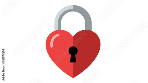 Heart Shaped Lock Icon - Symbolizing Love and Security