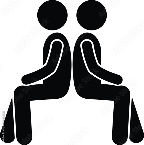 A representation of non-communication and disagreement between two people sitting back-to-back
