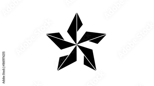 Vector illustration of a unique abstract geometric star design, on transparent background, modern symbol