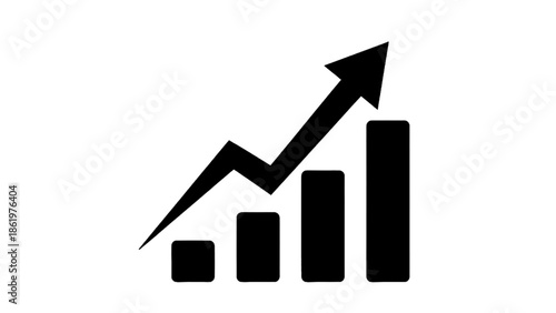 Vector illustration of a success statistics symbol for increasing profits, on transparent background