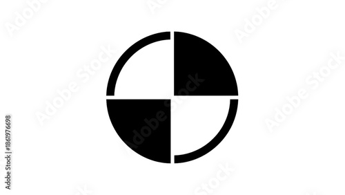 Vector illustration of a modern abstract graphic symbol or visual concept, on transparent background