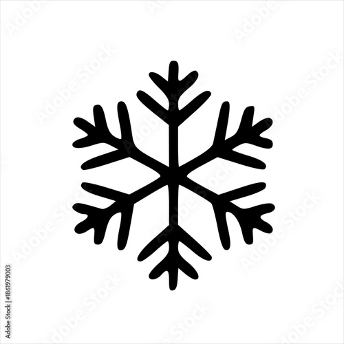 Hand-drawn snowflake icon representing winter weather and the beauty of frost patterns