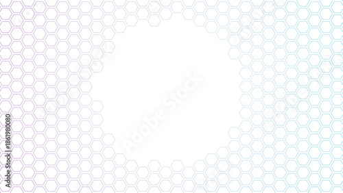 Hexagonal Grid Background with Violet and Teal Gradient