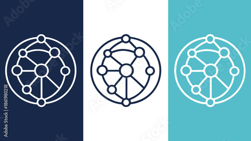 Digital Global Network Connection System Technology Icon with vector illustration