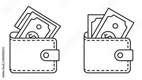 Wallet With Cash Money Financial Savings Icon with vector illustration