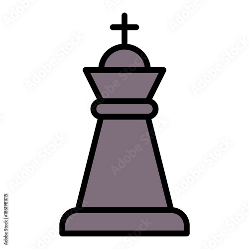 Leadership Strategy King Isolated Vector Lineal Colour Style Icon Editable Stroke