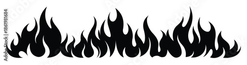 Flame fire border frame silhouette template vector illustration clipart