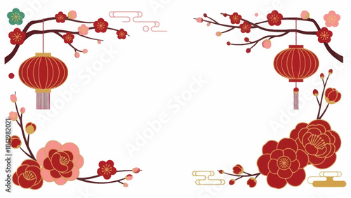 Chinese Lanterns and Cherry Blossoms 1.