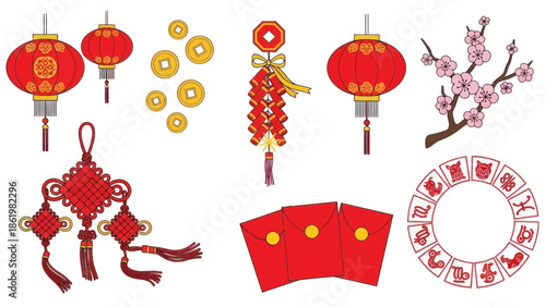 Chinese New Year Decoration Elements 1.