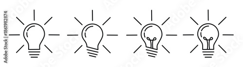 light bulb line icon vector isolated on white background 